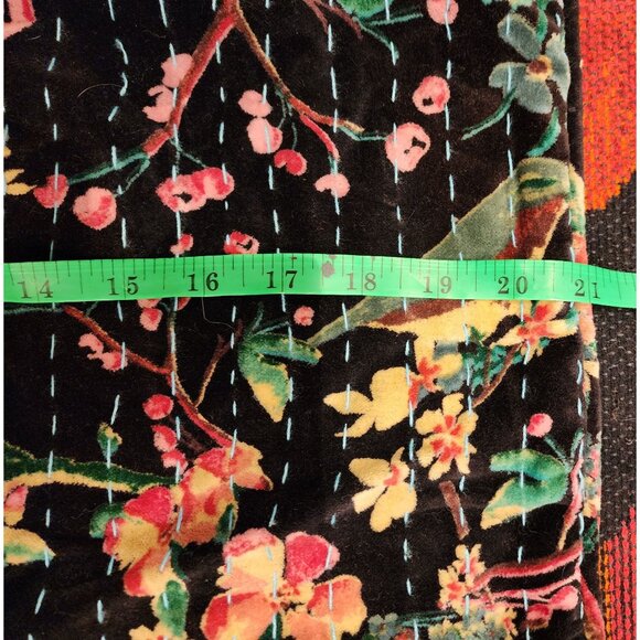 Set Of 2 Artistic Velvet Floral Quilted Black Pillow Covers.  21 inch - Picture 8 of 9